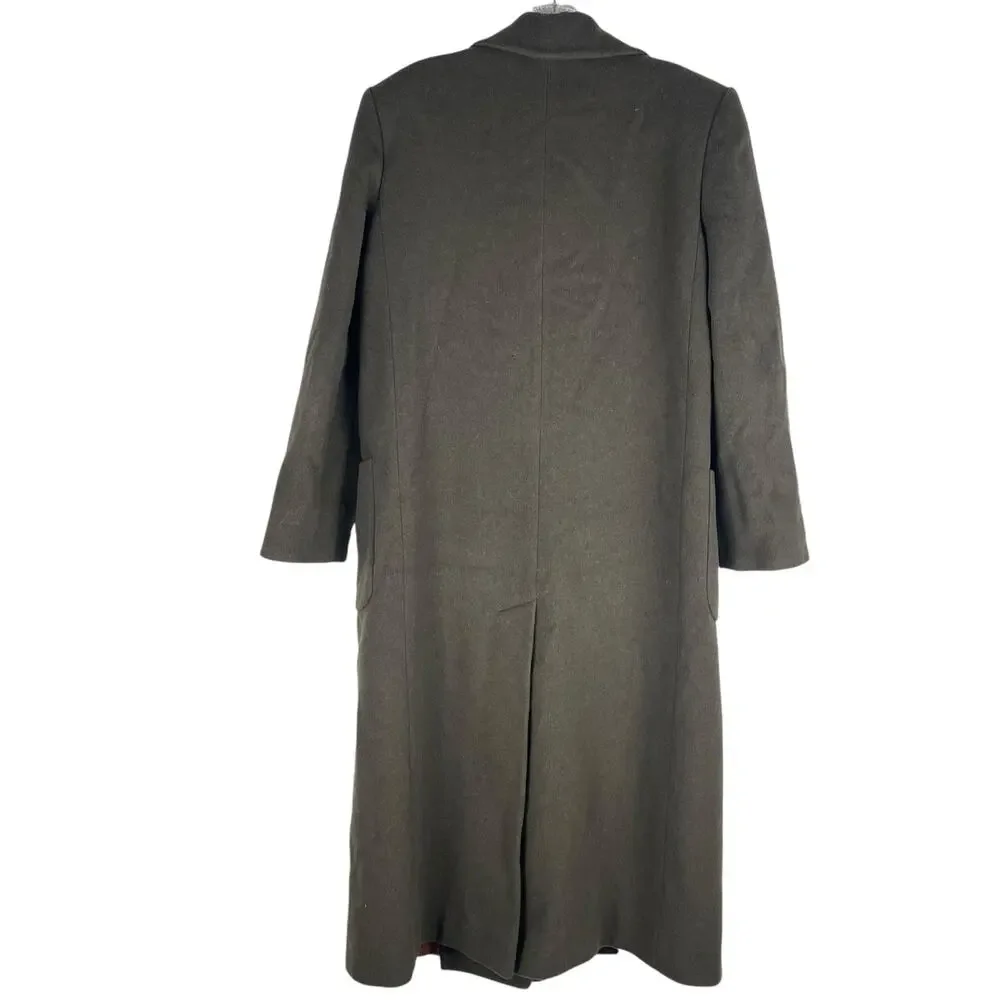 Talbots Wool Cashmere Silk Blend Long Coat Floor Length Green Size 1X